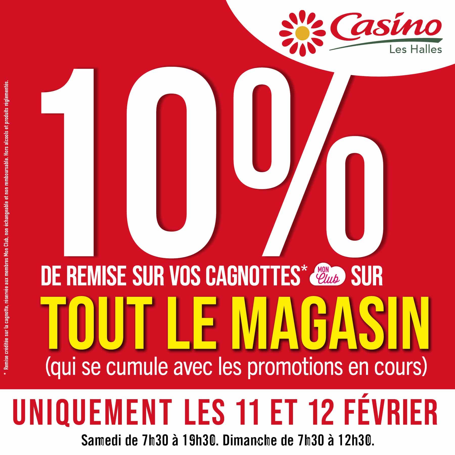 Remises exceptionnelles Casino Les Halles 🤩 11 et 12/02