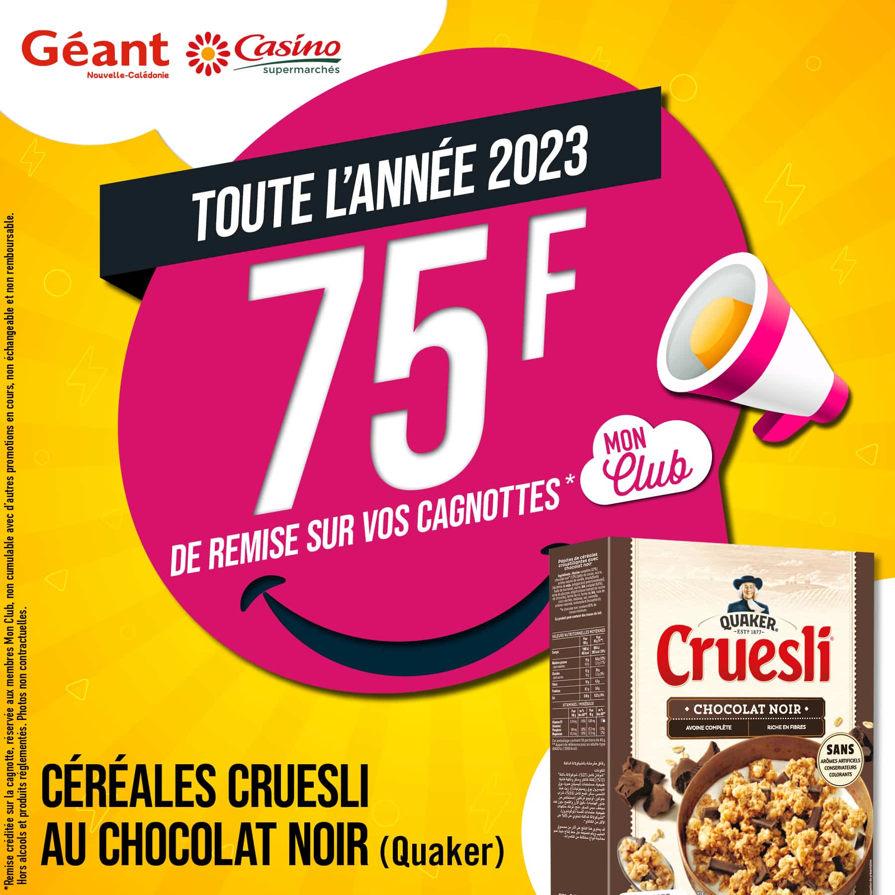 Happy Remises 🌾 Céréales Cruesli Au Chocolat Noir - Mon Club NC