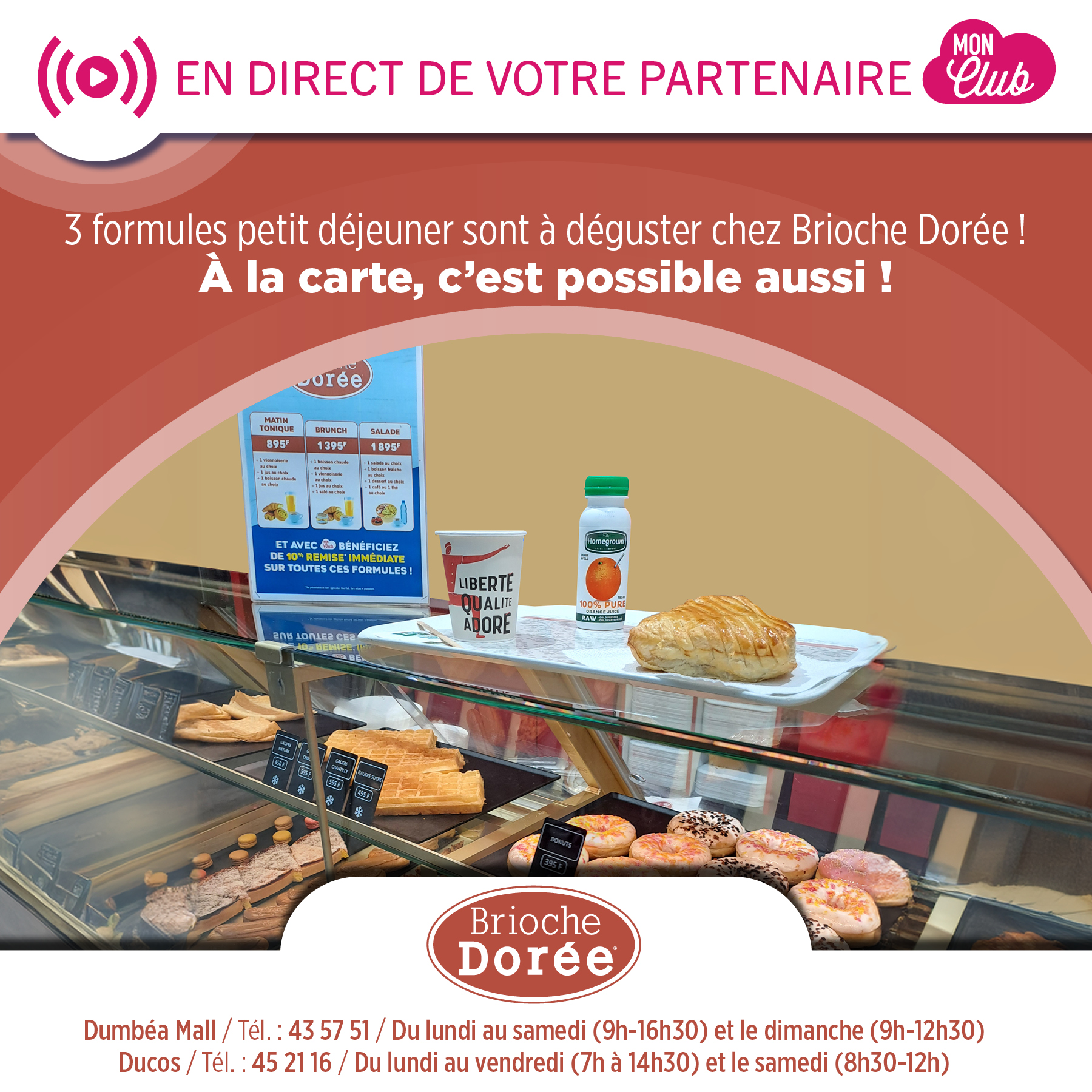 🎥 En direct de Brioche Dorée NC