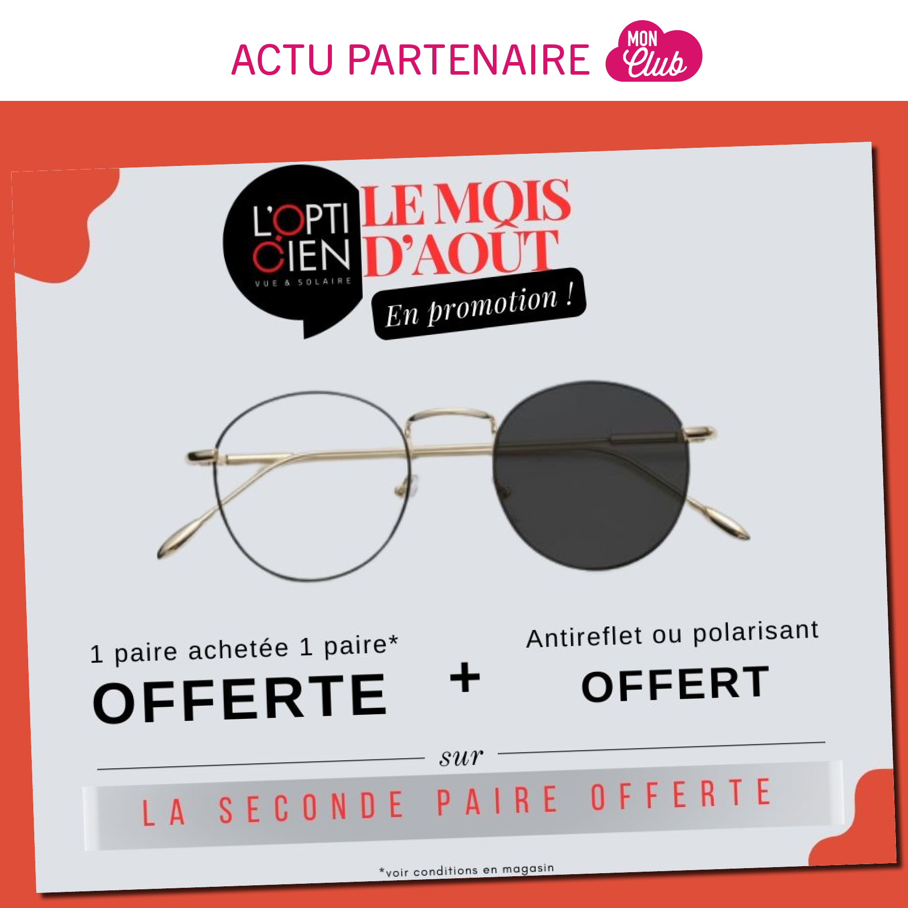 📣 L’offre du mois d’août de L’Opticien Dumbéa Mall