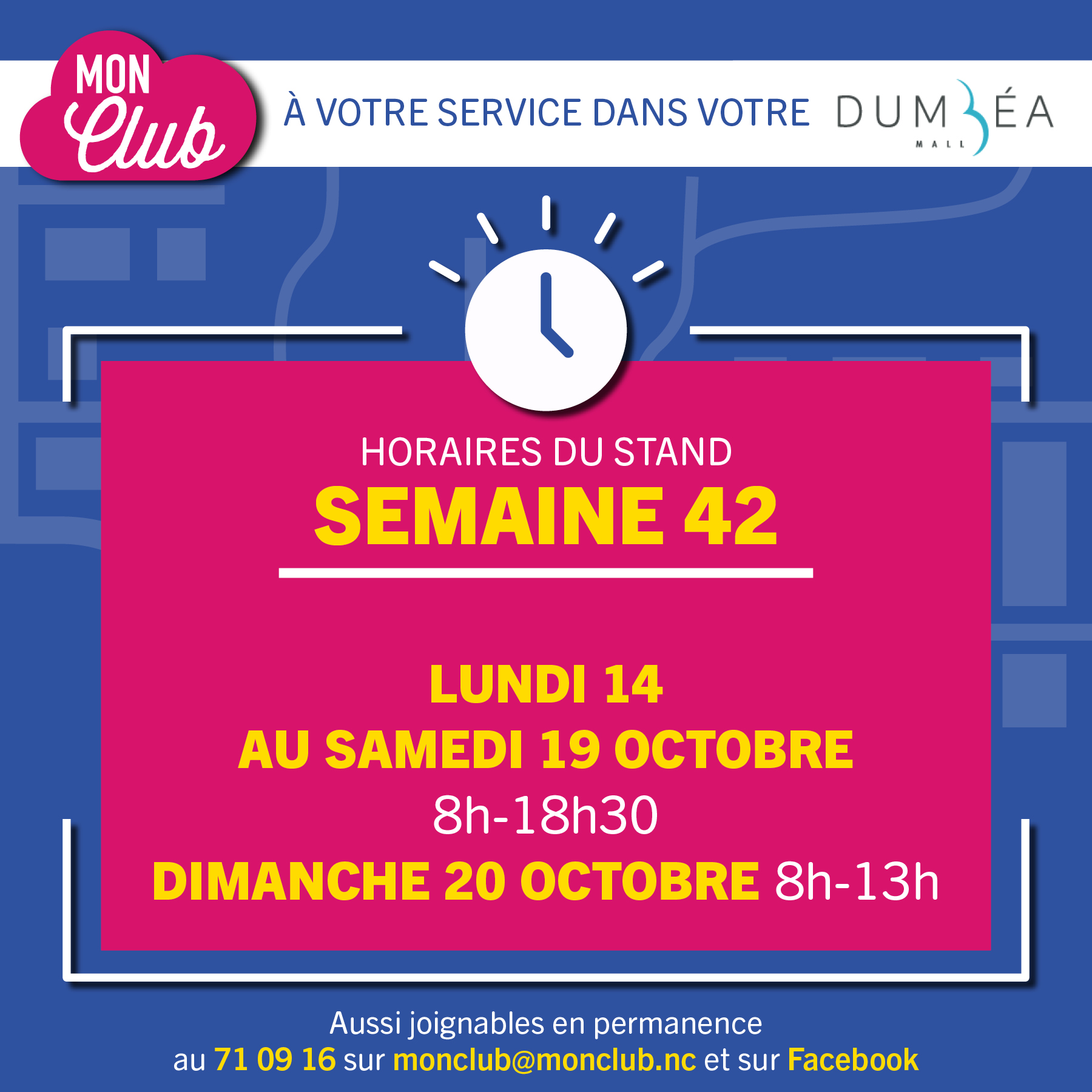 🗓️ Nos horaires pour la semaine 42