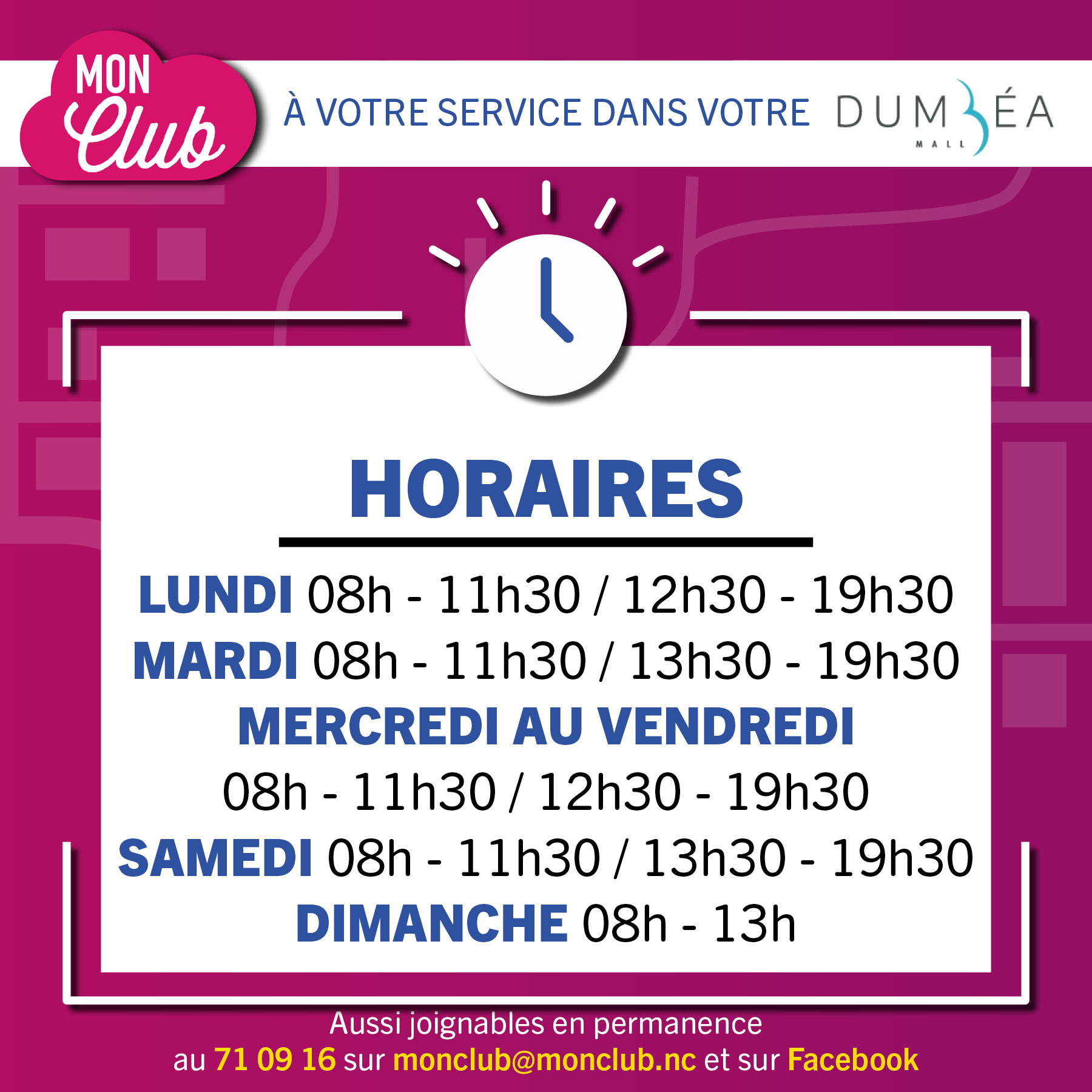🗓️ Nos horaires