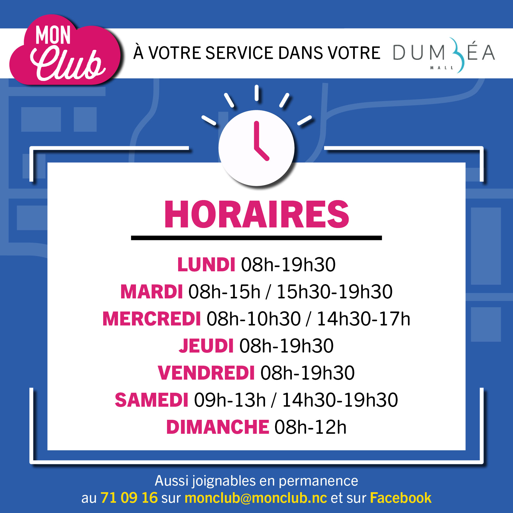 🗓️ Nos horaires