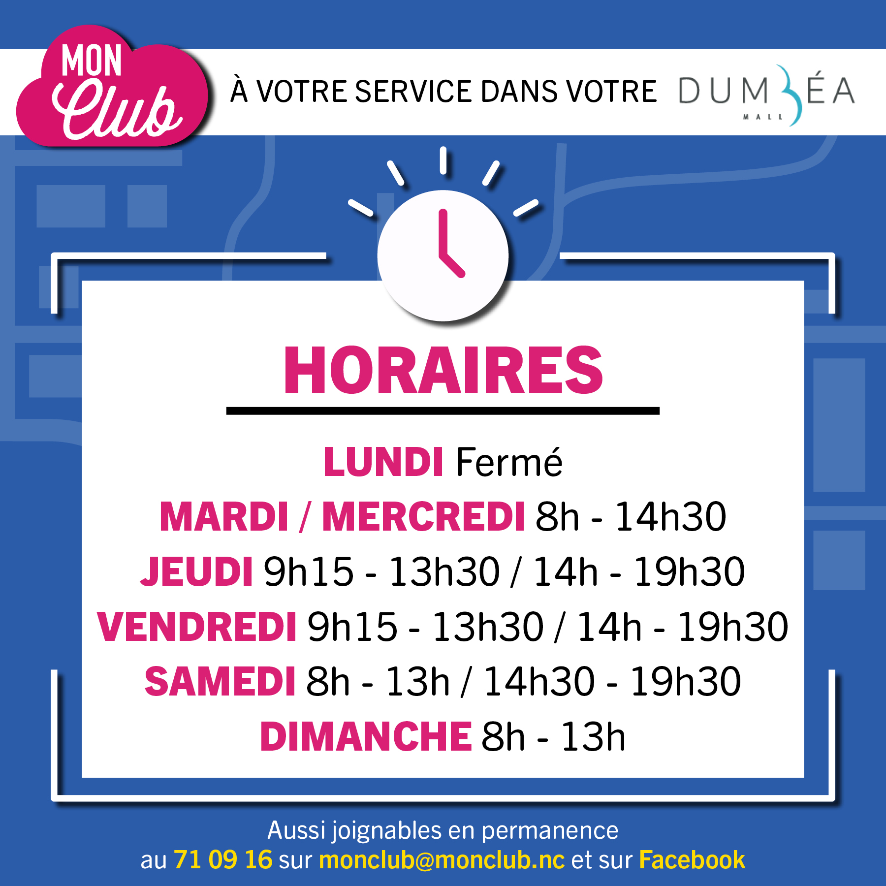 🗓️ Nos horaires